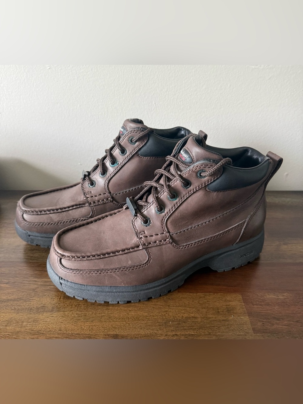 Rockport XCS Hydro-Shield Boots Mens Size 8 M Brown Leather Waterproof Moc Toe